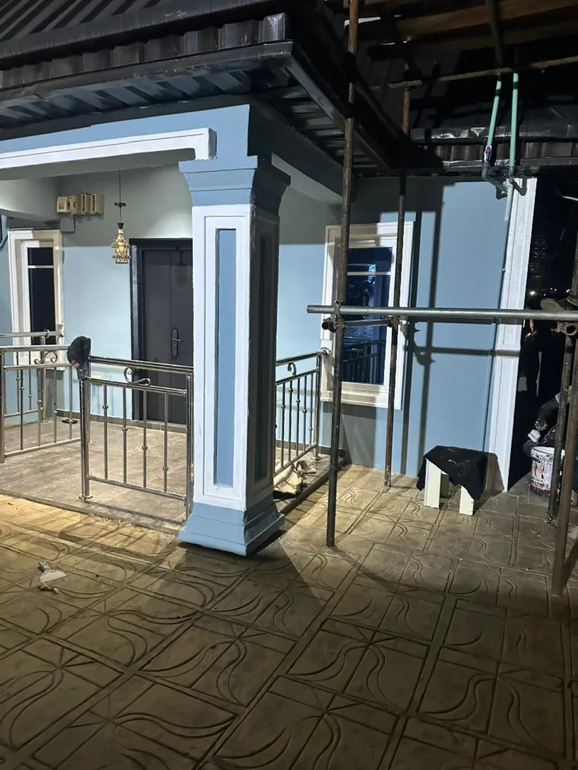 Blue Grey Bungalow Exterior Finish
