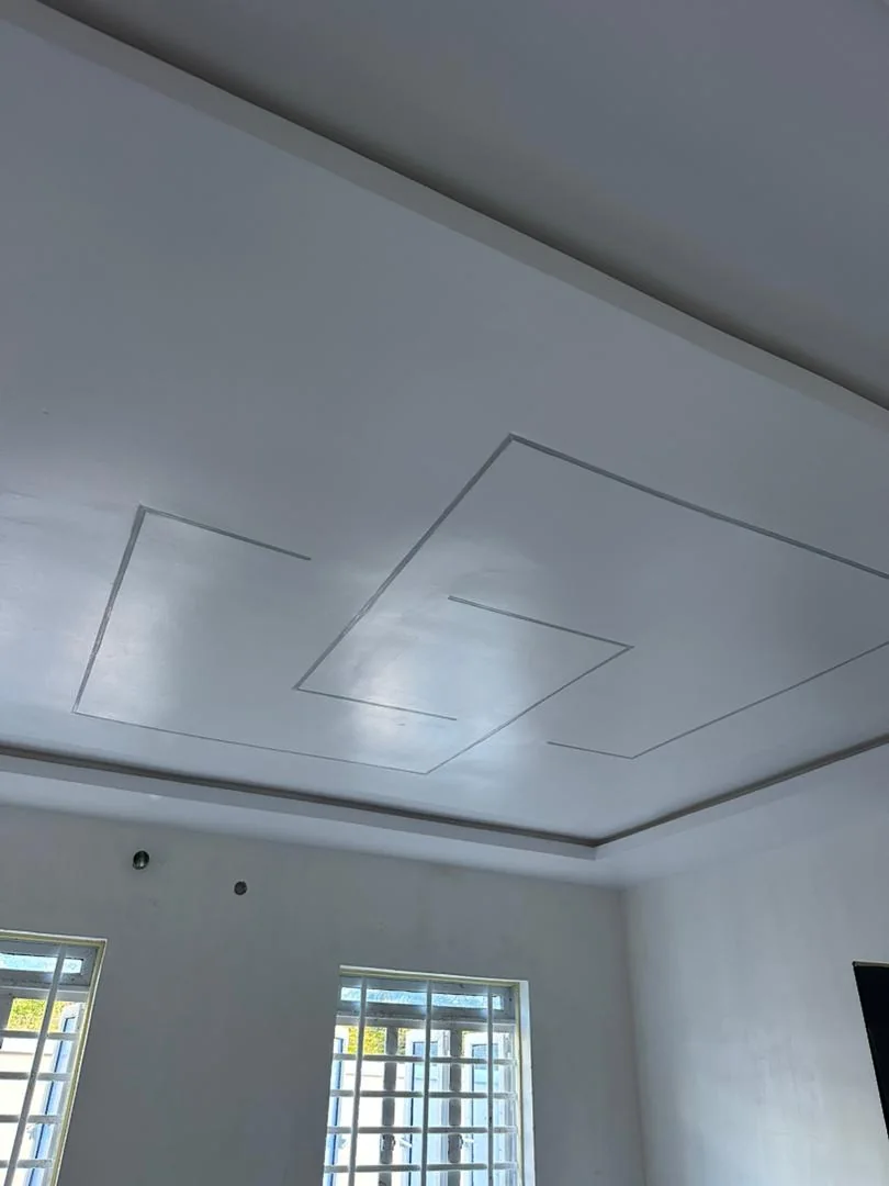 Second ceiling detail in the repainted bungalow interior
